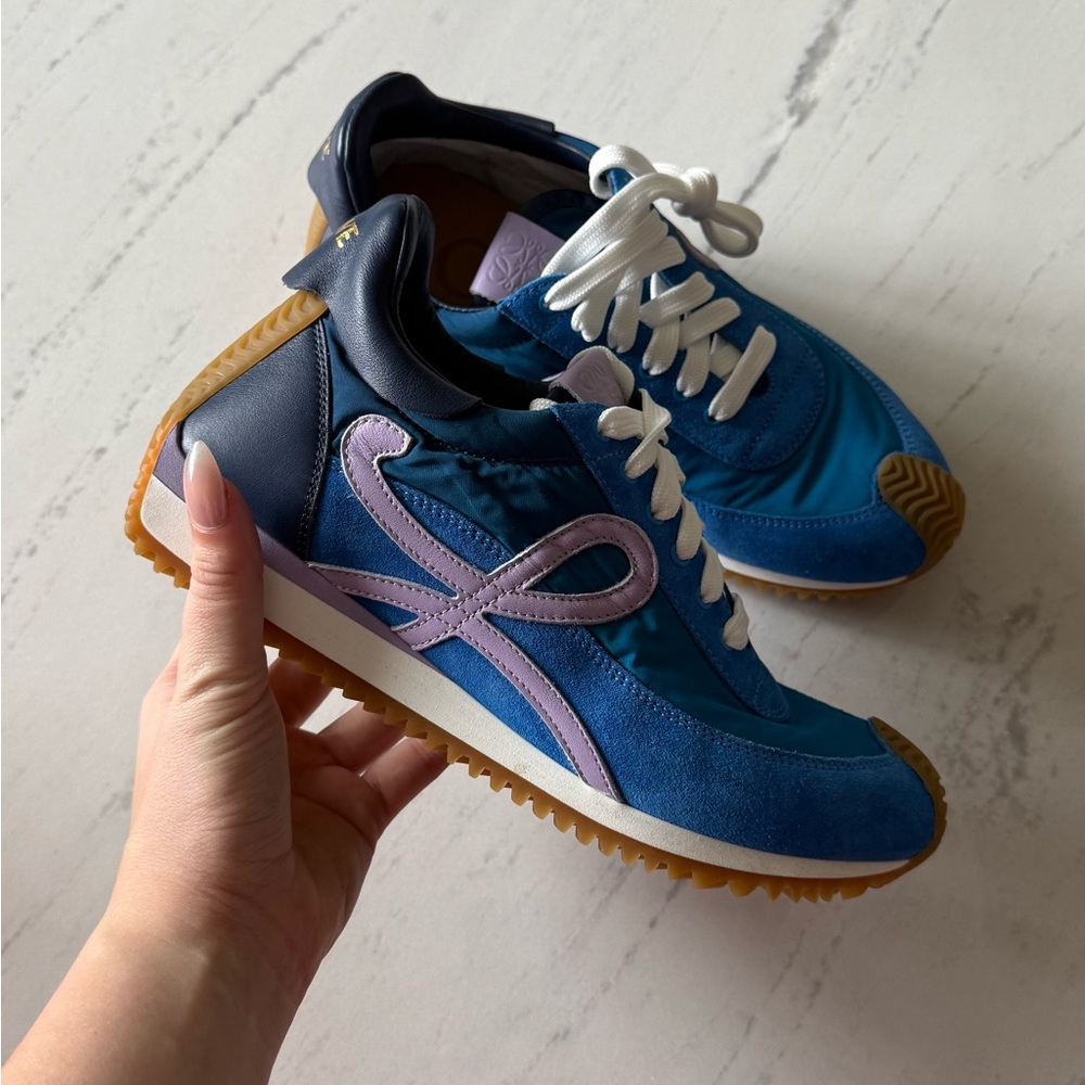 Loewe Blue and Purple anagram Sneakers